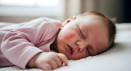 Sweet Dreams Peaceful Sleeping Baby Girl Infant Child Innocence Rest Relaxation Cozy Bed Newborn