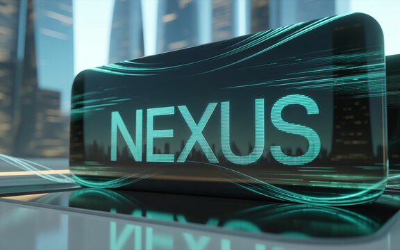 hotograph of a Sleek Futuristic Holographic Interface with Glowing Blue Projections and High-Tech Minimalist Design