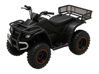 Utility ATV with side nerf bars and a rear cargo basket
