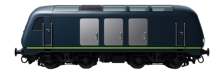 Hybrid commuter locomotive with rounded edges and multiple access doors