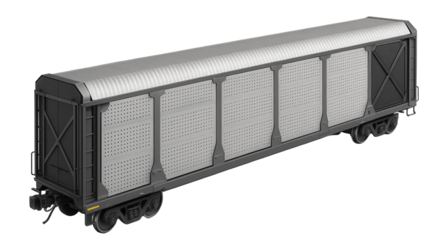 Double-deck autorack rail car with perforated side panels and end doors