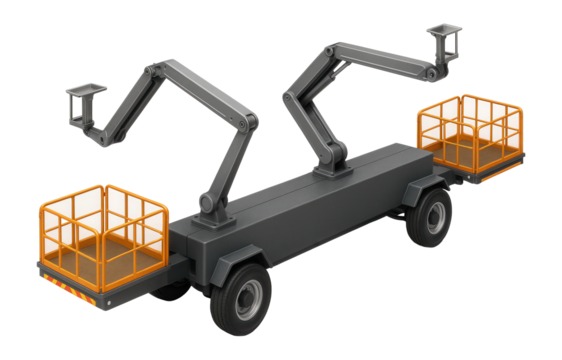 Bridge inspection train with extendable platforms and articulated observation arms