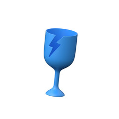 3D broken glass icon representing fragile shipping and handling.