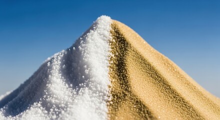 Salt and Sand Pile Against a Blue Sky