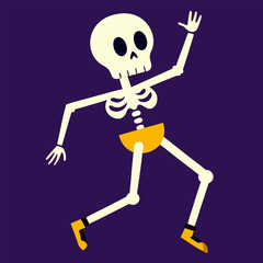 Funny Dancing Skeleton Animation – Cartoon Halloween Loop Motion Vector