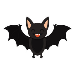 Vector Set of Cartoon Bats with Different Expressions – Happy, Scary, Sleepy Faces Isolated on White Background