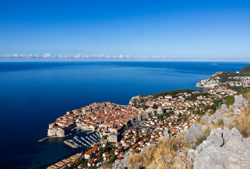 Top view of Dubrovnik old town 