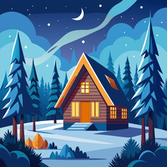 winter landscape with house