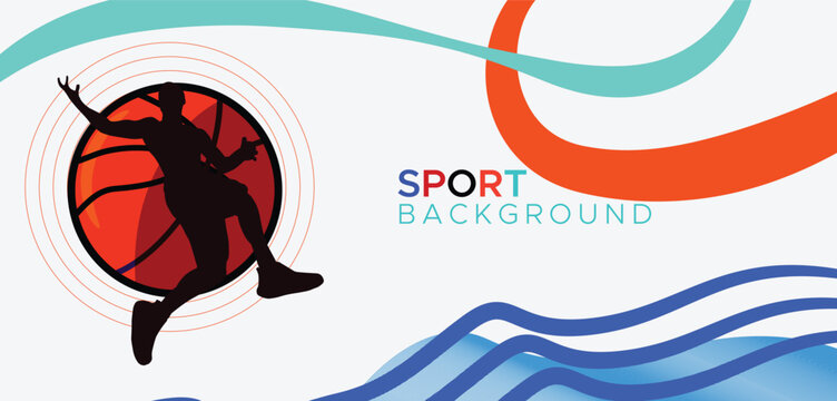 Shadow basketball player poster design. sports poster. sport flyer. energy