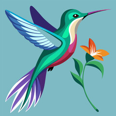 Obraz premium hummingbird and flowers