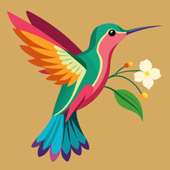 Obraz premium hummingbird and flowers