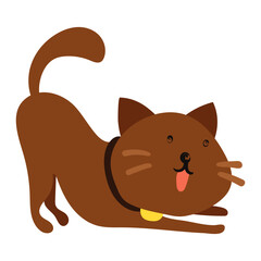 brown cat illustration