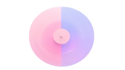 Balance: Harmonious Pastel Division, Option: Bisected Color Selection, Comparison: Equal Segmented Contrast, Harmony: Soft Unified Split, Identity: Subtle Gender Spectrum
