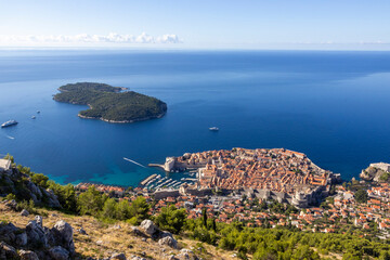 Top view of Dubrovnik old town 