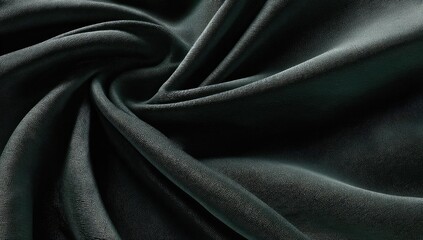 Dark gray fabric draped in swirling folds