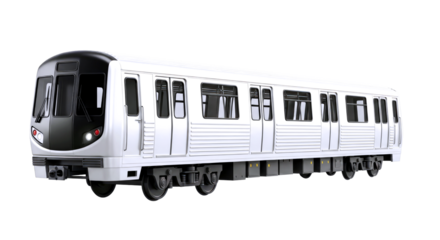 highdetailed 3d model sleek city subway train for realistic urban simulations, isolated on transparent background