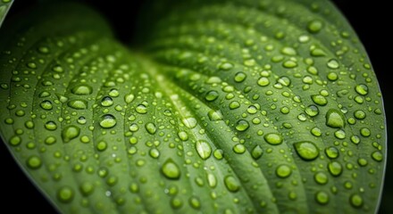 Raindrops on a Green Leaf: Macro Photography of Nature's Beauty
