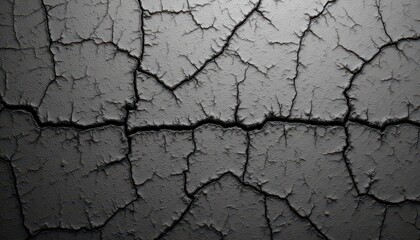 Obraz premium Closeup of cracked wall texture, detailed cracks and damage background abstract