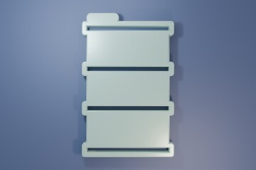 Grey Barrel oil icon isolated on purple-blue background. Minimalism concept. 3D render illustration