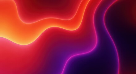 Vibrant abstract flowing neon light waves in gradient colors