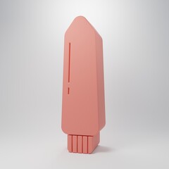 Pink Dildo vibrator for sex games icon isolated on pink background. Sex toy for adult. Vaginal exercise machines for intimate. Minimalism concept. 3D render illustration