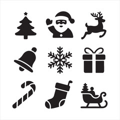 christmas icons set