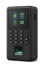 Biometric fingerprint scanner access control system with transparent background