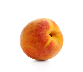 Sweet ripe peach on white background