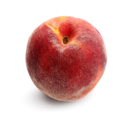 Sweet ripe peach on white background
