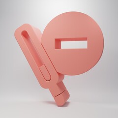 Pink Medical thermometer for medical examination icon isolated on pink background. Minimalism concept. 3D render illustration