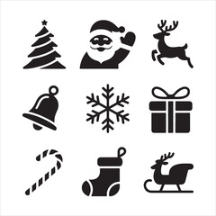 christmas icons set