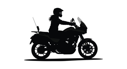 Fototapeta premium a silhouette of a person riding a motorcycle