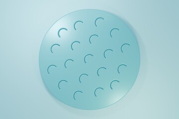 Blue Golf ball icon isolated on blue background. Minimalism concept. 3D render illustration