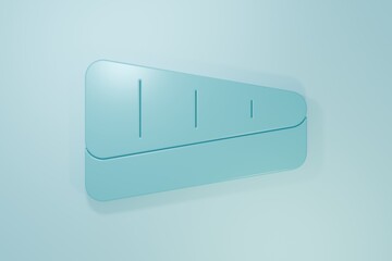 Blue Steak meat icon isolated on blue background. Minimalism concept. 3D render illustration
