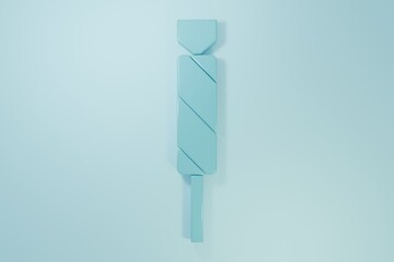 Blue Candy icon isolated on blue background. Minimalism concept. 3D render illustration