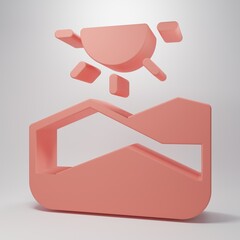Pink Drought icon isolated on pink background. Minimalism concept. 3D render illustration