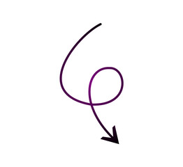 Obraz premium Purple Arrow Icon – Minimal, Directional, UI, Navigation, Vector Symbols