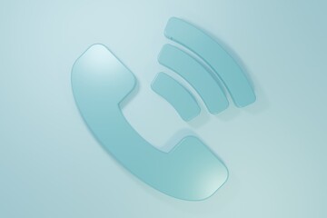 Blue Telephone 24 hours support icon isolated on blue background. All-day customer support call-center. Full time call services. Minimalism concept. 3D render illustration