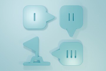 Blue Planning strategy concept icon isolated on blue background. Formation and tactic. Minimalism concept. 3D render illustration