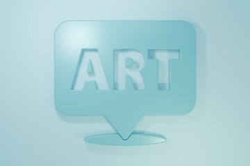 Blue Speech bubble with text art icon isolated on blue background. Message icon. Communication or comment chat symbol. Minimalism concept. 3D render illustration