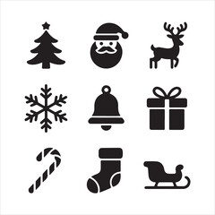 christmas icons set