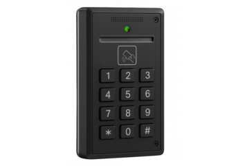 Modern electronic keypad access control system with transparent background