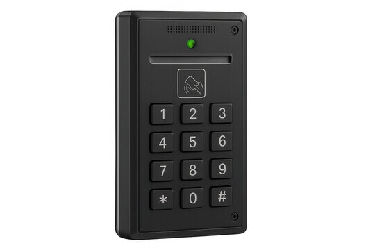 Modern electronic keypad access control system with transparent background