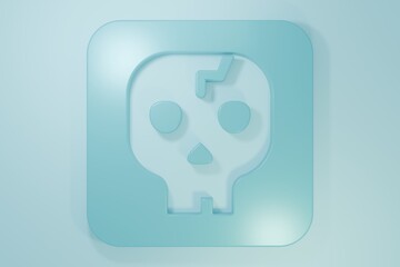Blue Archeology icon isolated on blue background. Minimalism concept. 3D render illustration