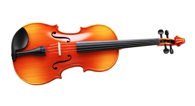 exquisite 3d violin model a symphony of craftsmanship, ready to elevate your design projects, isolated on transparent background