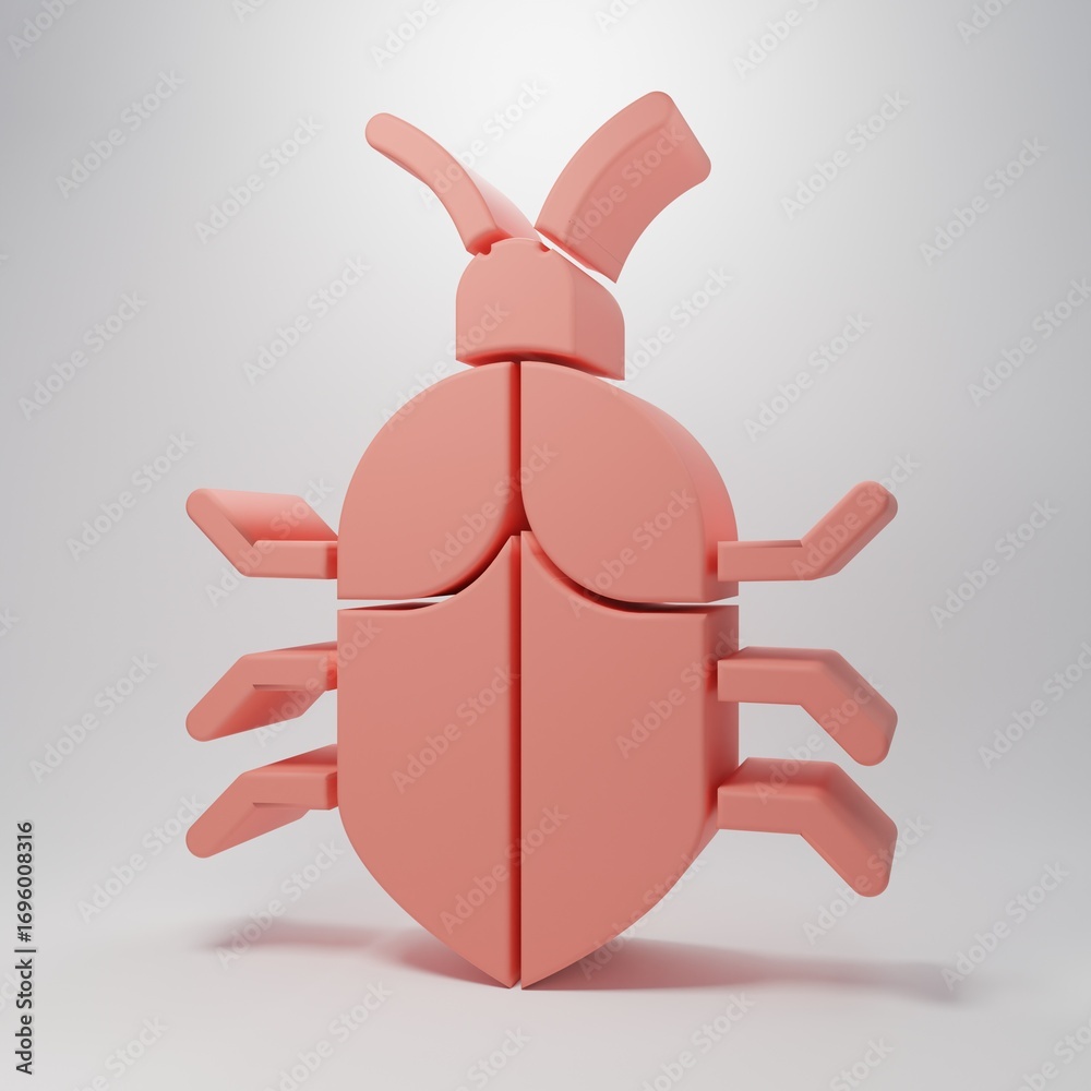 Wall mural pink system bug concept icon isolated on pink background. code bug concept. bug in the system. bug s