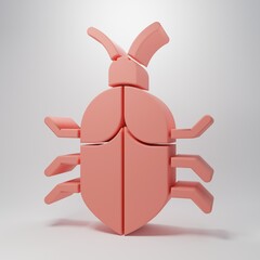 Pink System bug concept icon isolated on pink background. Code bug concept. Bug in the system. Bug searching. Minimalism concept. 3D render illustration