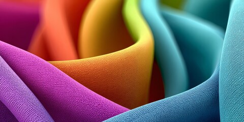 Vibrant Color Spectrum with Abstract Fabric Texture and Multi-Hued Swirls on Soft Velvet Backdrop