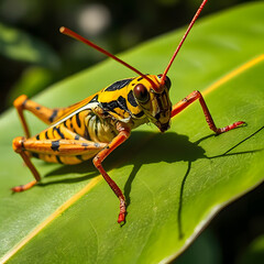 Fototapeta premium Colorful Grasshopper