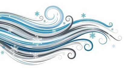 Elegant Winter Swirl: A mesmerizing display of flowing curves and delicate snowflakes, embodies the serene beauty and subtle artistry of winter. 